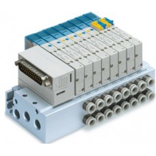 SMC solenoid valve 4 & 5 Port SS5Y5-52, 5000 Series Manifold, D-sub Connector, Flat Ribbon Cable, PC Wiring System (IP40)